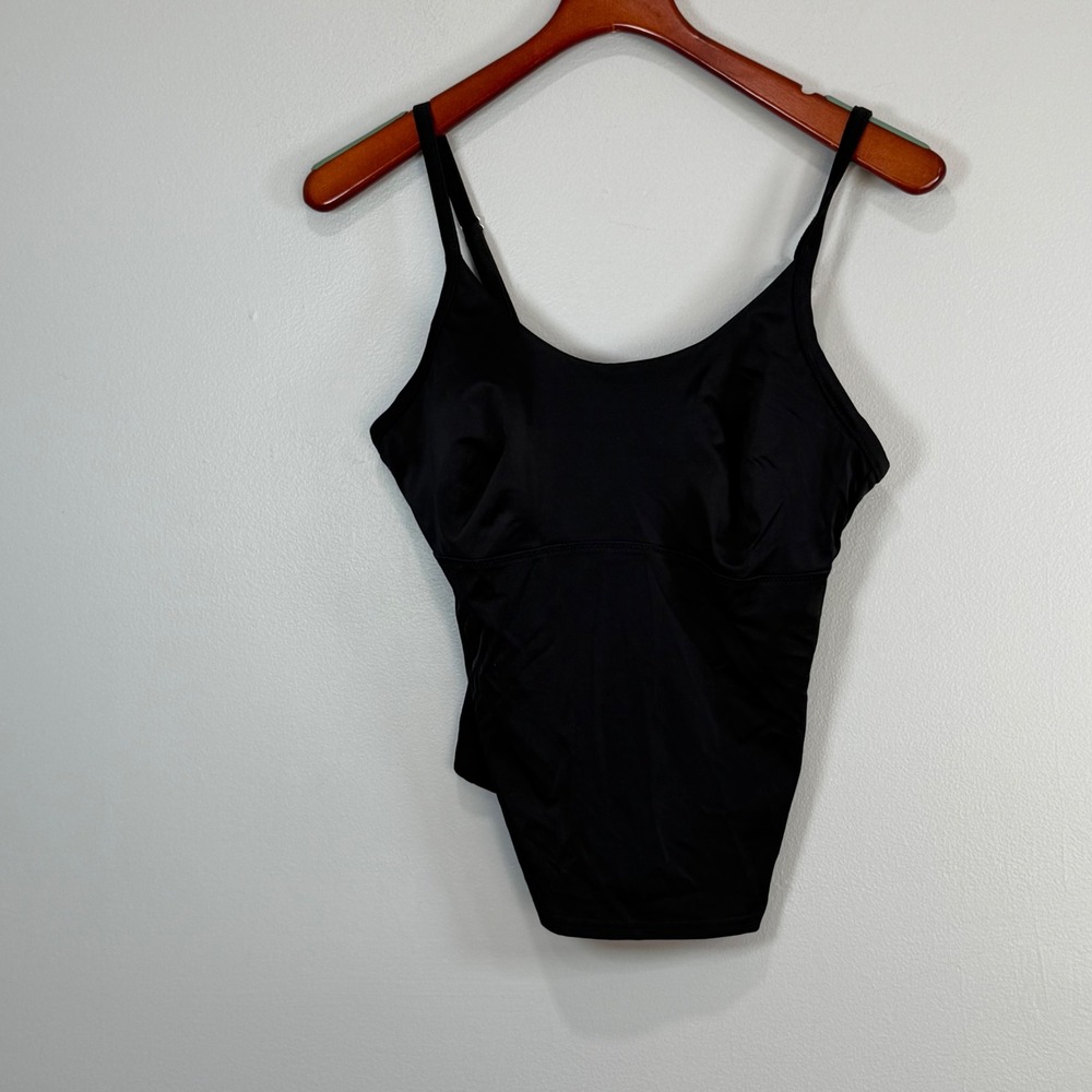 Lands End Womens Black Tankini Swim Top Adjustable Straps Size 10C‎